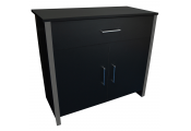 WATSONS - 1 Drawer / Cupboard Storage Sideboard Unit - Black / Chrome