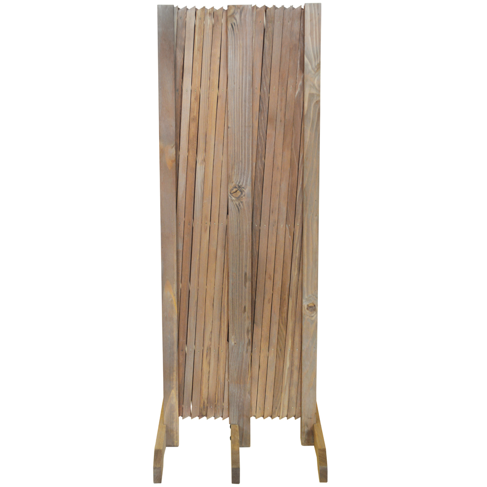 Brown LS0405L Solid Wood Expanding Double Garden Screen TRELLIS 
