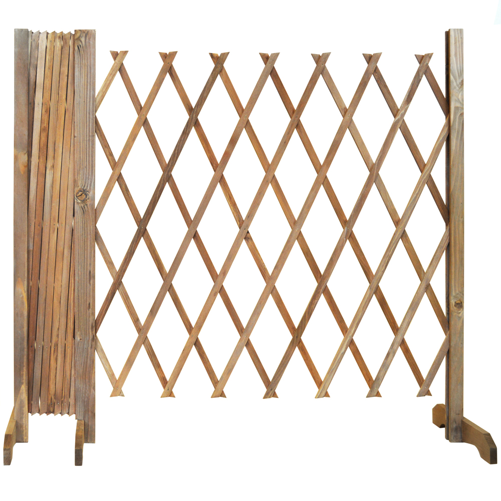 TRELLIS Brown LS0405L Solid Wood Expanding Double Garden Screen 